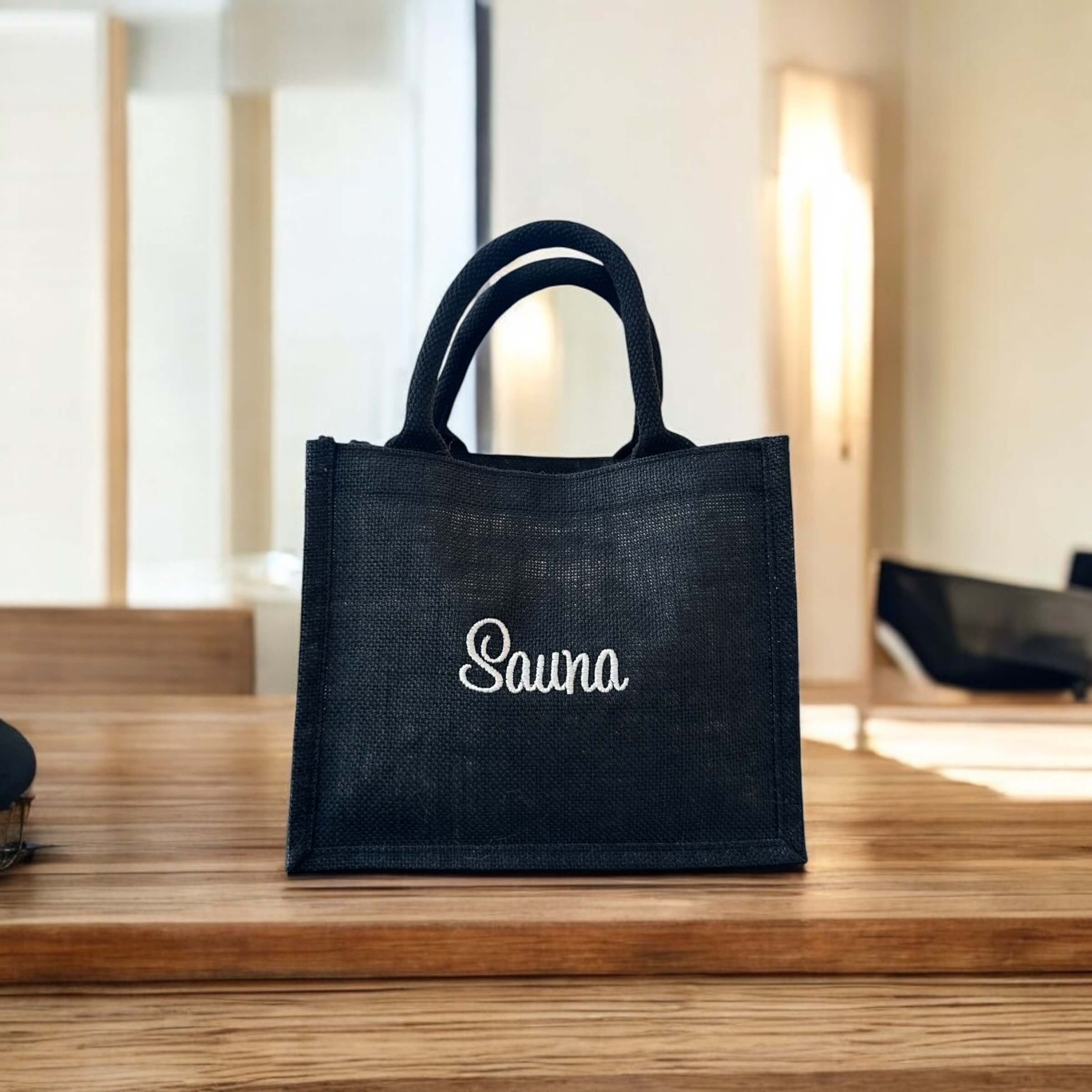 Jute-Geschenktasche schwarz