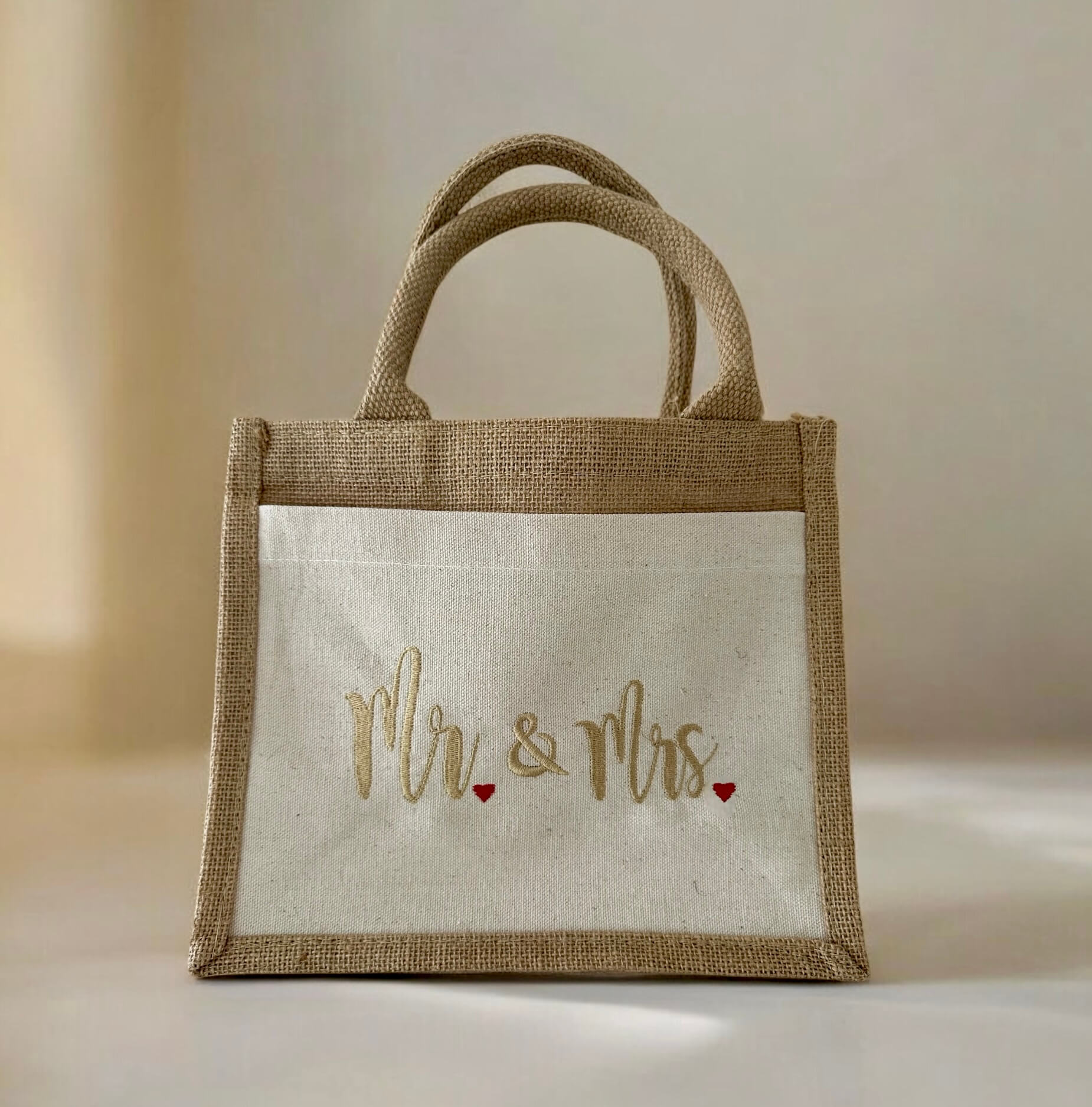 Jute-Geschenktasche "Mr & Mrs"